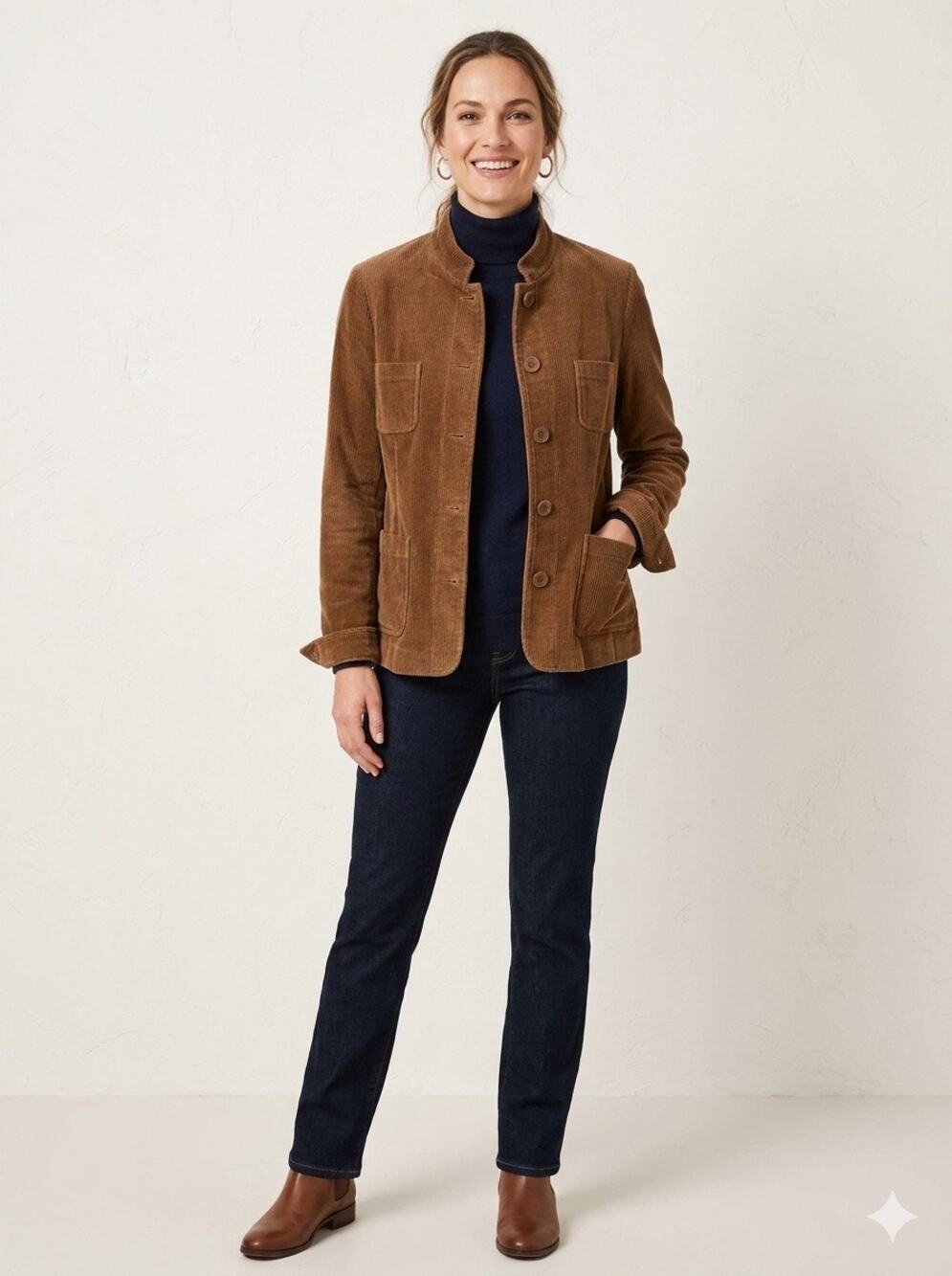VTG Anne Klein Cognac Suede Leather Utility Chore barn Jacket XL western casual